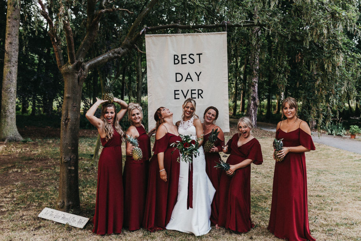 oxblood red bridesmaid dresses