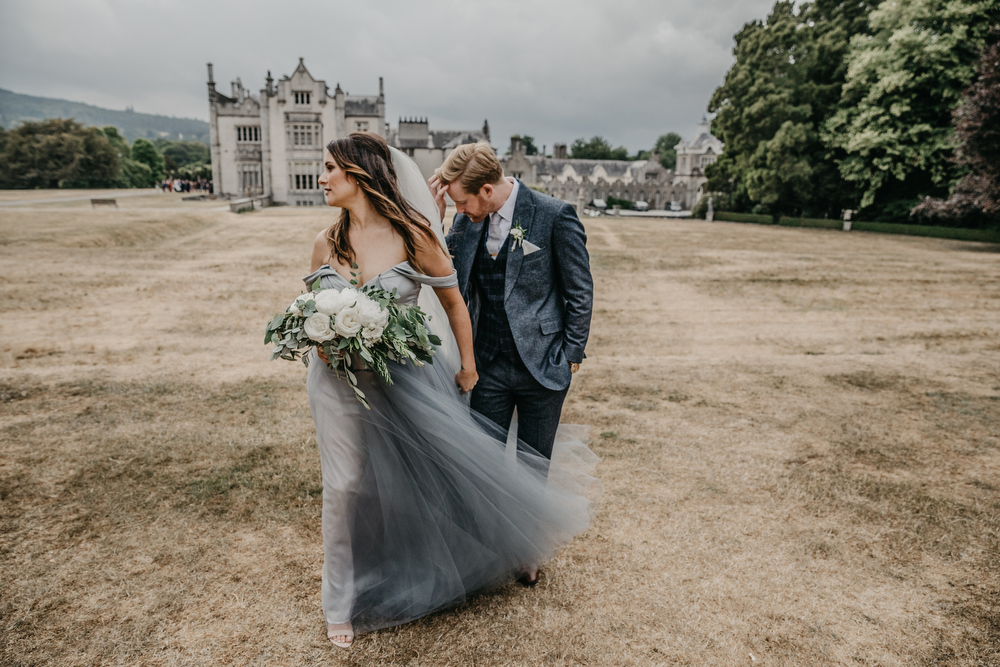 Blue Wedding Dress by Claire La Faye for a Summer Wedding at Killruddery House and Gardens in Ireland