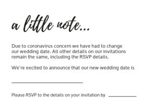 Postponed Wedding Announcements - Rock My Wedding - Free Printables