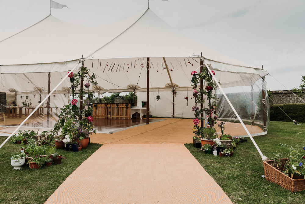 Stretch Tent Wedding at Roscarrock Farm in Cornwall with DIY Decor