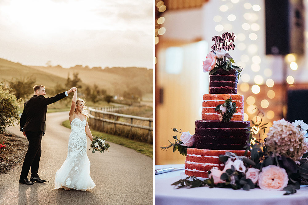 Long Furlong Barn Rustic Wedding with Wooden Signs & Naked Cake