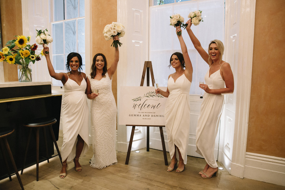 tulip hem bridesmaid dress