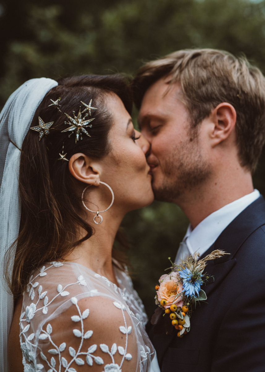 sunflower hair clip wedding