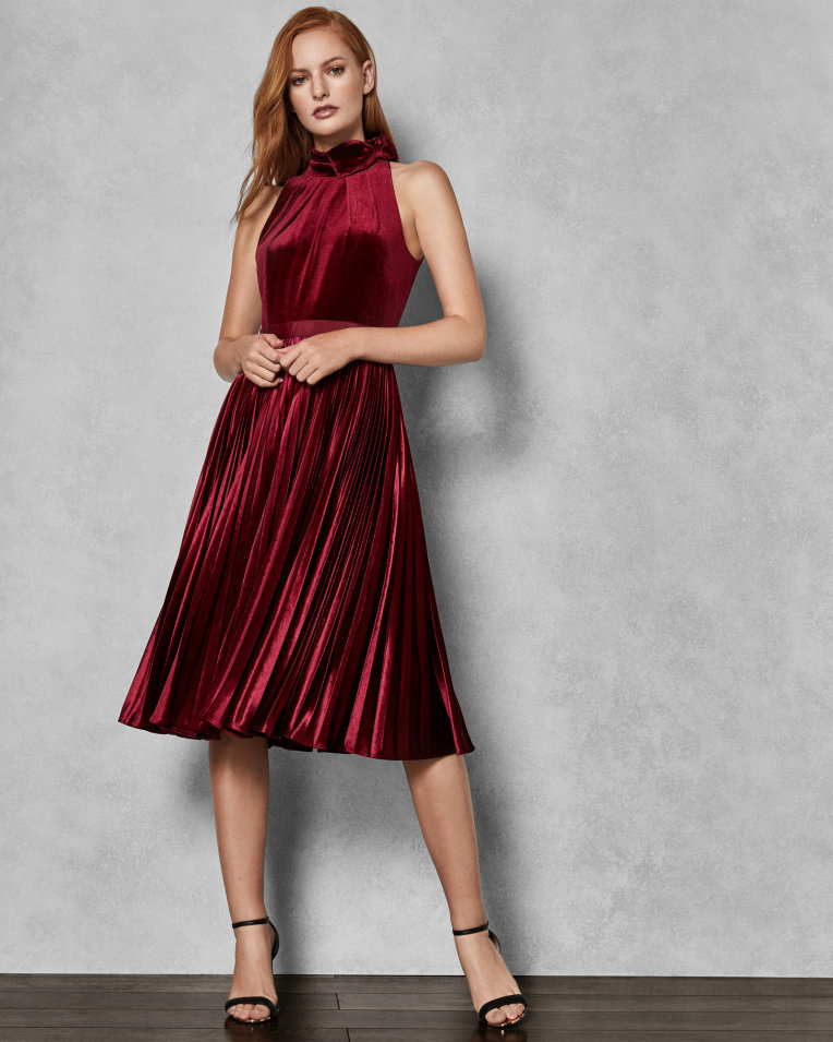 ted baker burgundy velvet dress